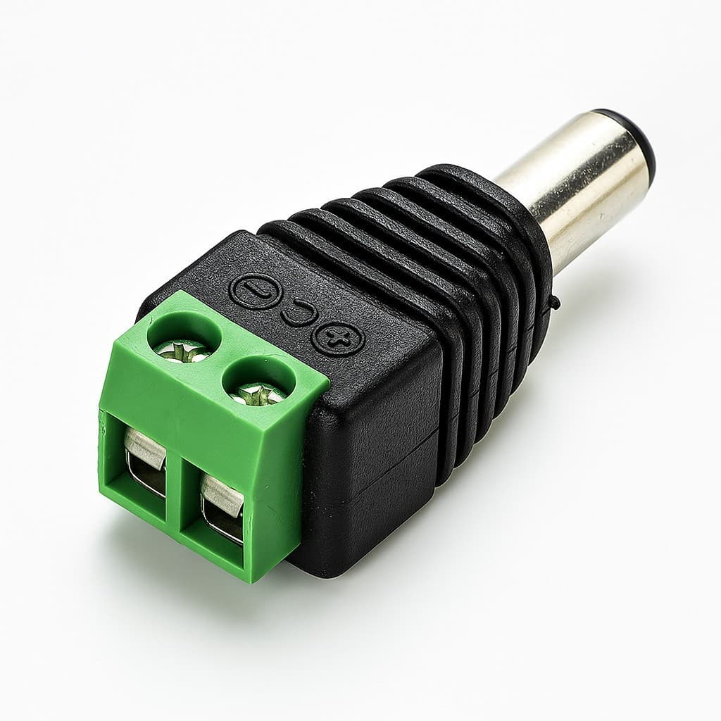 Kit 5 Conectores P4 Fêmea e Macho 12V com Borne – Ideal para Fita LED e CFTV