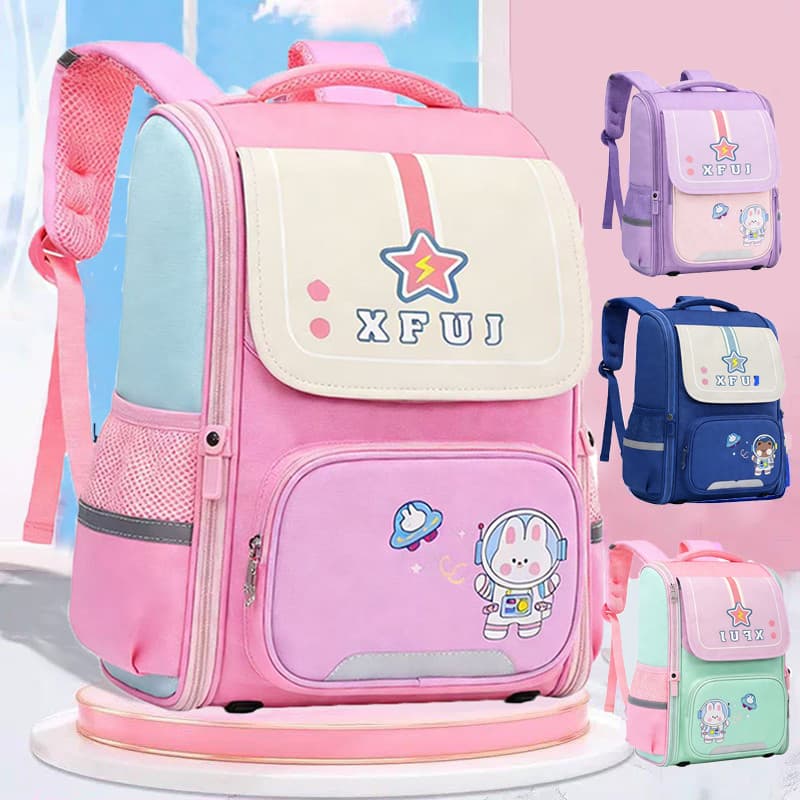 Mochila Infantil menina- Alças Confortáveis, Faixas Refletivas, Compartimentos Múltiplo, para Escola