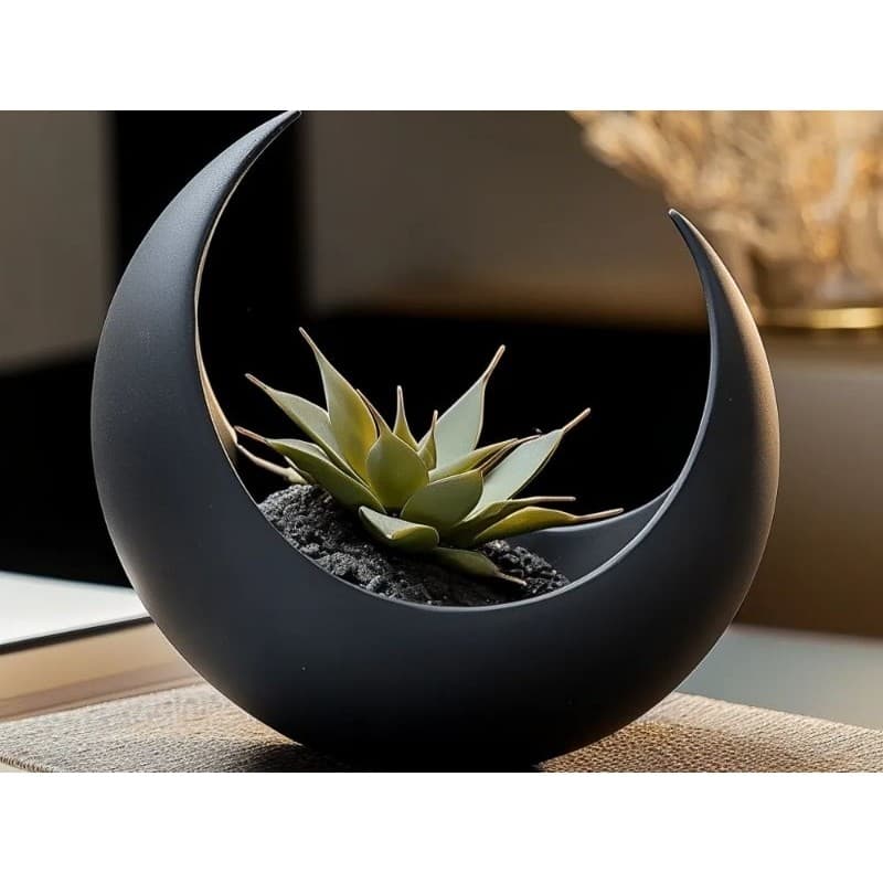 Vaso decorativo meia lua moderno