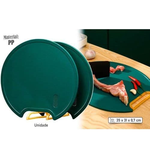 Tábua Corte Multifuncional Redonda Ralador Integrado Base Antiderrapante Verde Cozinha Prática Resistente
