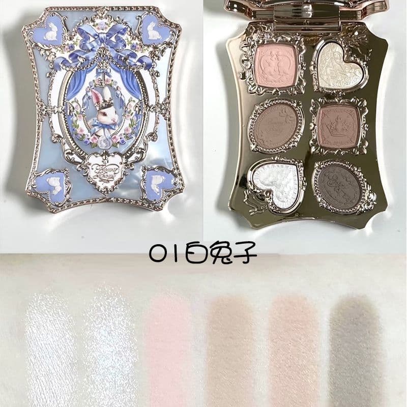 FLOWER KNOWS 2026 Bunny Garden Paleta De Sombras De 6 Cores Feita Para Viagens Diárias . Pó Suave Amanteigado Mistura hu