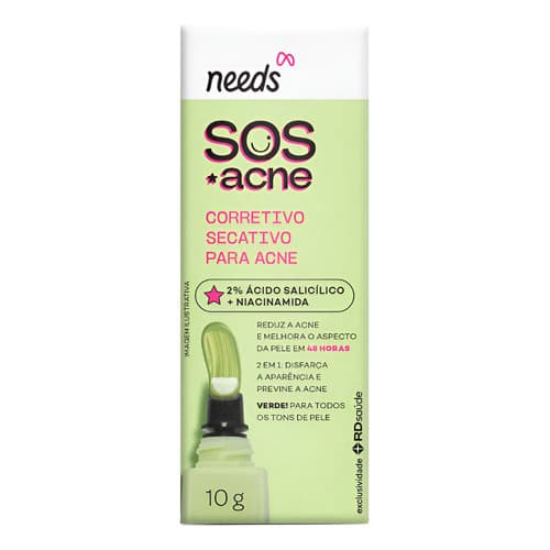 Corretivo Secativo Para Acne Needs Sos Acne 10g Acneica Dia/ Acneica Dia/noite