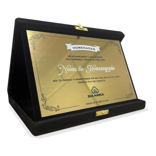 Placa De Homenagem Médico Personalizada Com Estojo Em Veludo