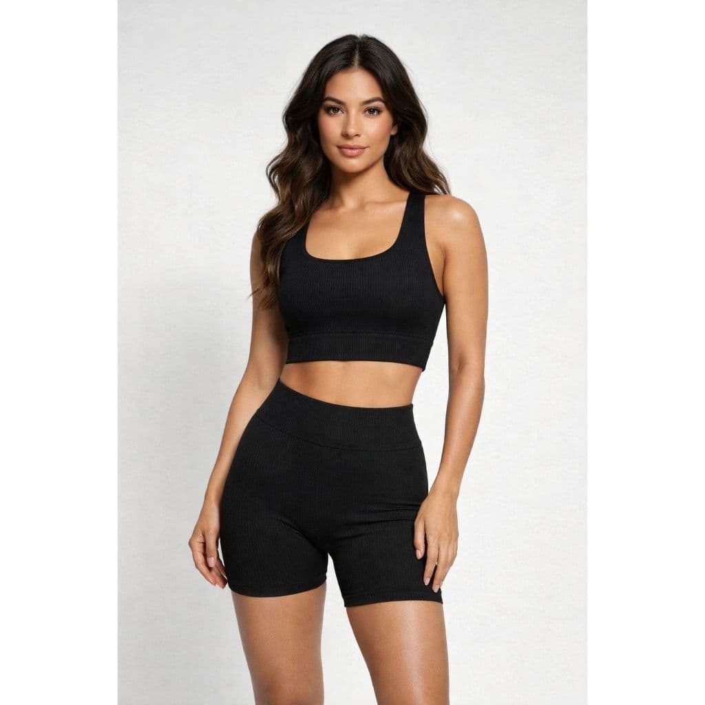 Conjunto Fitness Short e Top Feminino Básico E Short Academia Sem Transparência