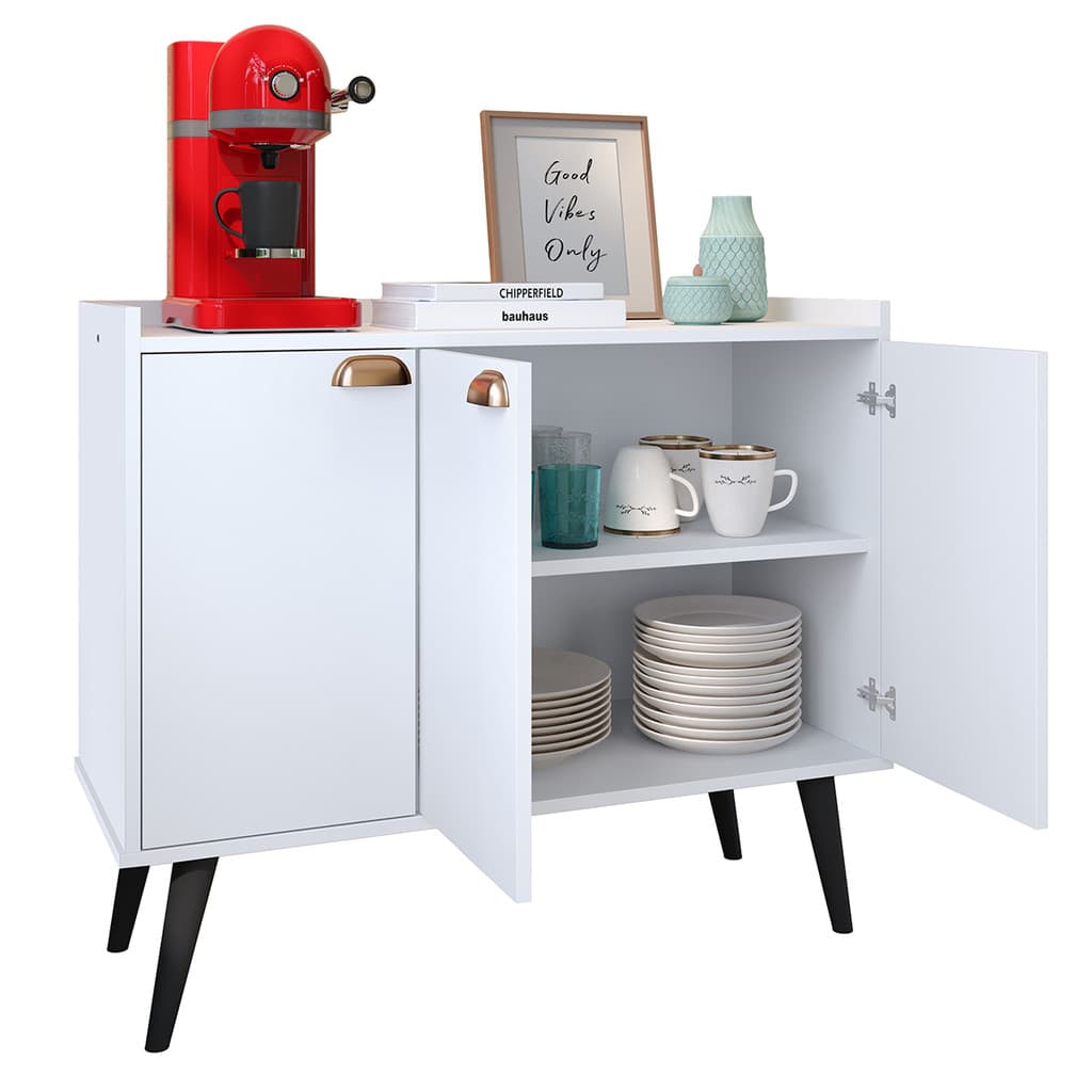 Aparador Sala Buffet Retrô Truzzi 3 Portas Armarinho Cozinha Cantinho Café Prateleira Decoração Casa
