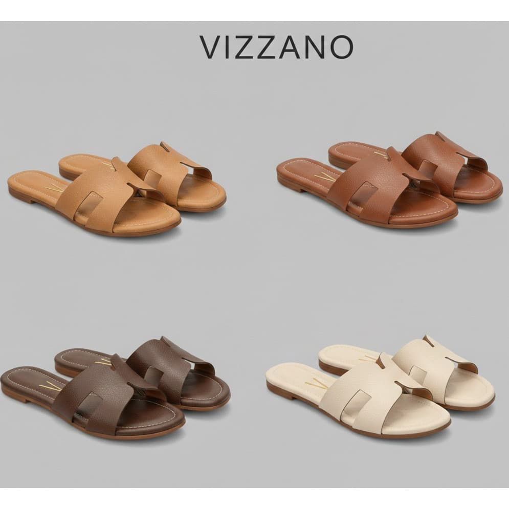 Sandalia Rasteira Feminino Vizzano Tira H Moda Casual - Chinelo