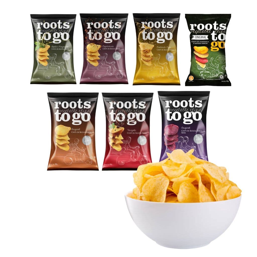 Kit Chips Batata Doce Sabores Sortidos - Roots To Go 7 Unidades 45g