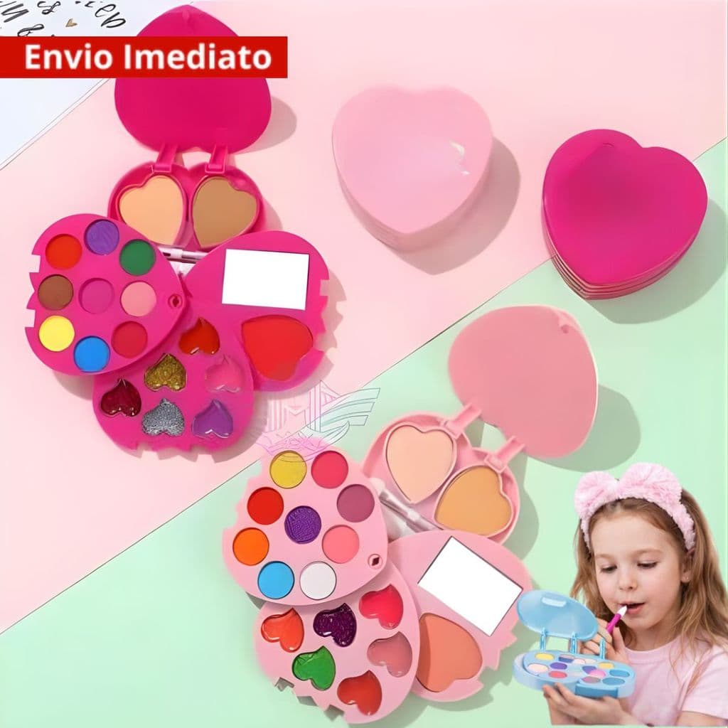 Estojo de maquiagem coração presente feminino kit My life princesa