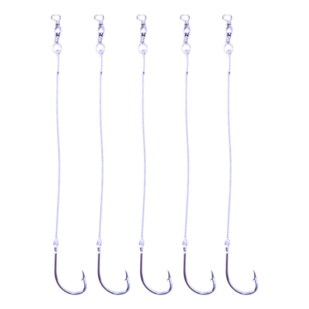 Kit 5 Anzois Encastorados Flexiveis Giradores 12147 4/0 10cm