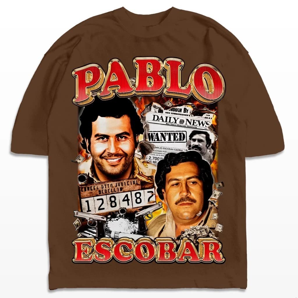 Camiseta Pablo Escobar Gangster Camisa Unissex