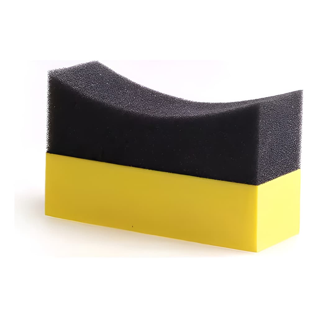 Kit 2 Aplicador De Pneu Pretinho Espuma Para Pneu Curvado Amarelo