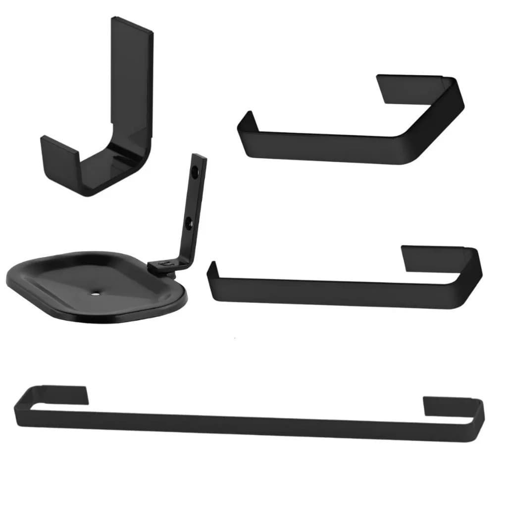 Kit Acessórios para Banheiro Luxo 5 Peças Stander Square Visual Elegante Design Material Resistente