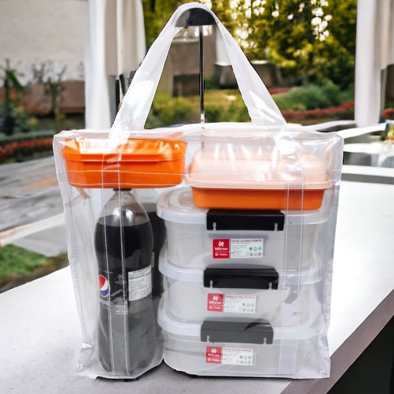 Bolsa Sacolāo Transparente Grande para Jumbo Praia Eventos 100% PVC
