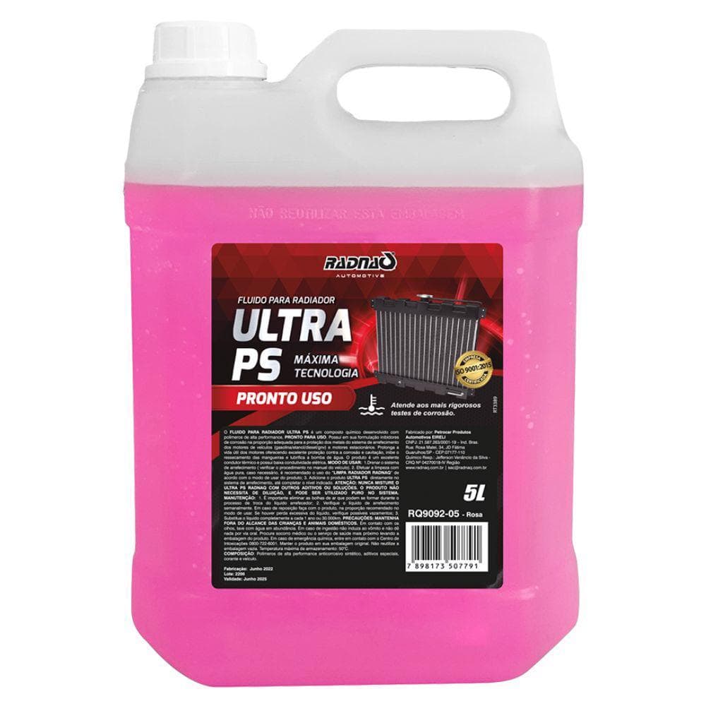 Fluido Radiador Radnaq Ultra PS Rosa Pronto Uso 5L