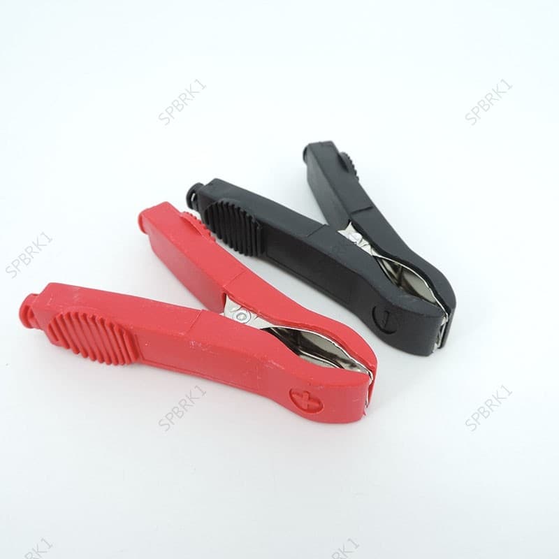 76mm 35A Isolado Jacaré Crocodilo Clipes Vermelho Preto Conexão Elétrica Terminal Da Bateria Do Carro Teste Sonda Conect