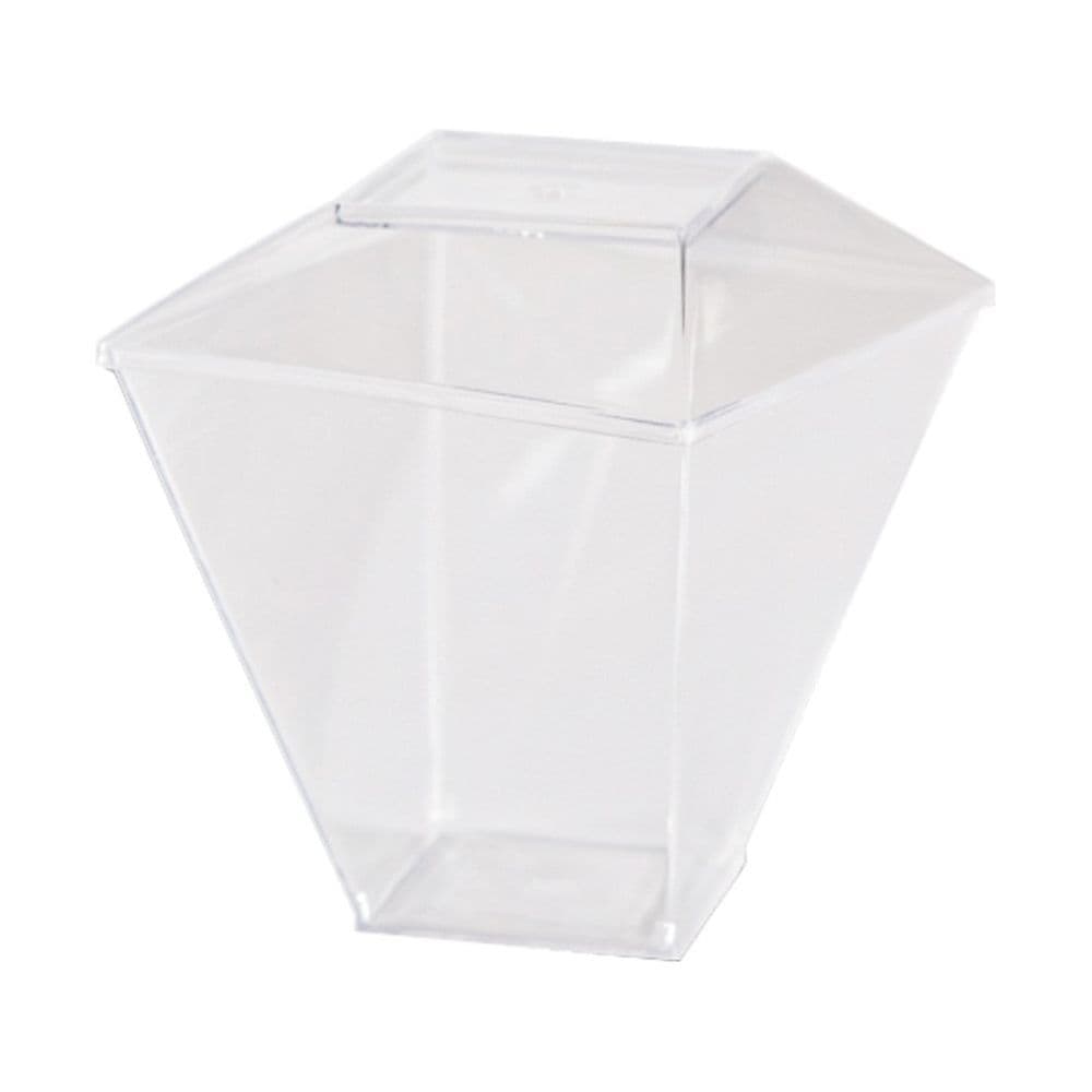 COPO QUADRATTO 100 ML COM TAMPA COM 10 UN PRA FESTA