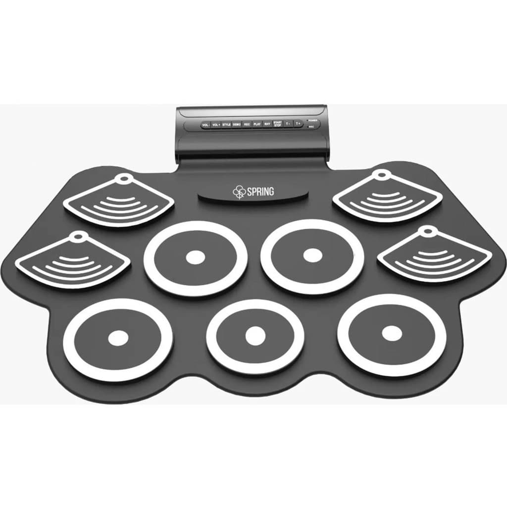 Bateria Eletrônica Dobrável USB c/ 9 Pads + Pedal Duplo + Baquetas Spring MD759