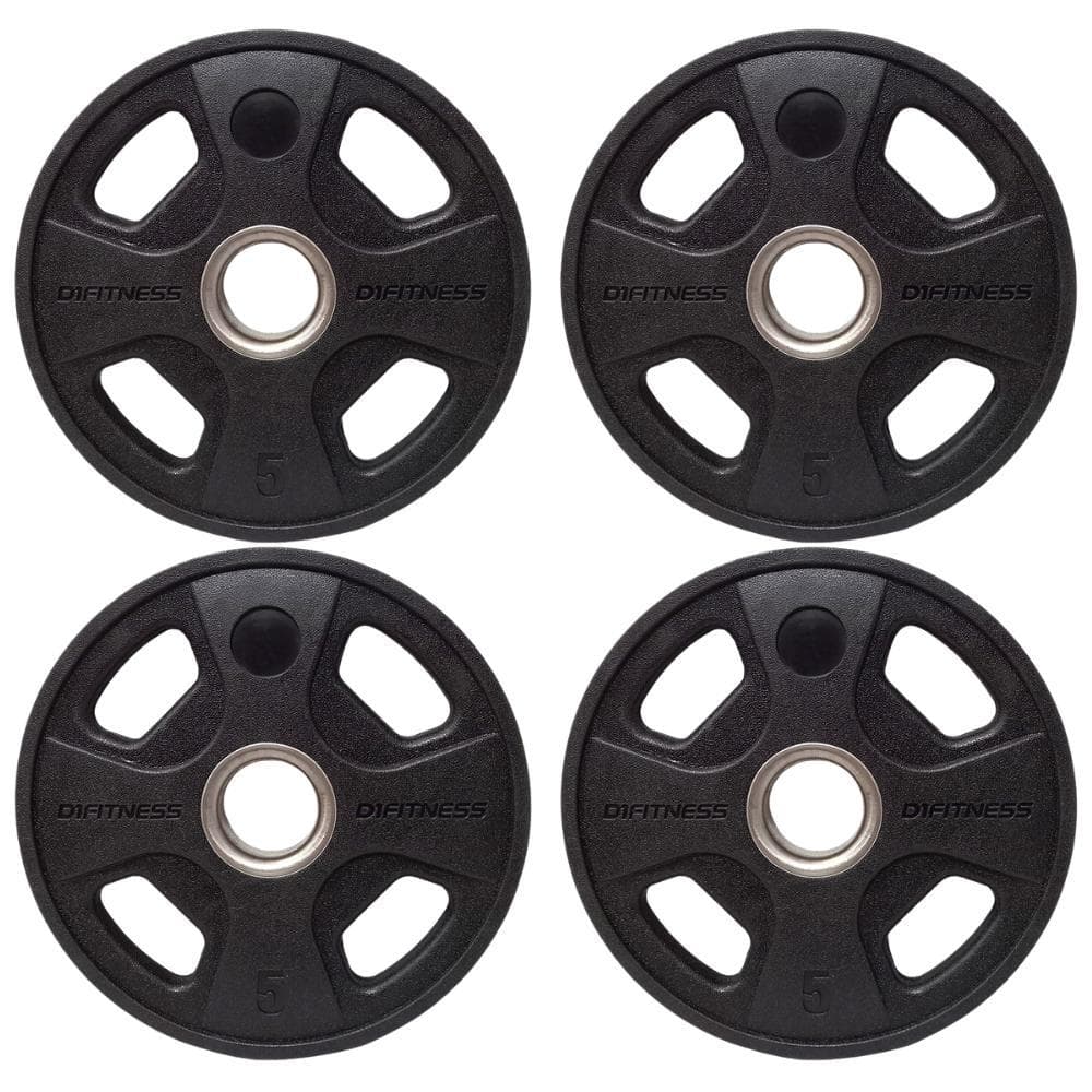 Kit 4 Anilhas Elite Emborrachada 4 Grips 5kg