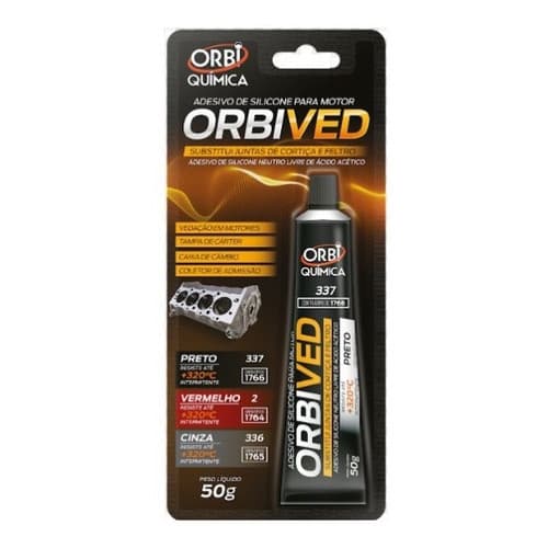 Cola Silicone Alta Temperatura Preto Orbi Motor Câmbio