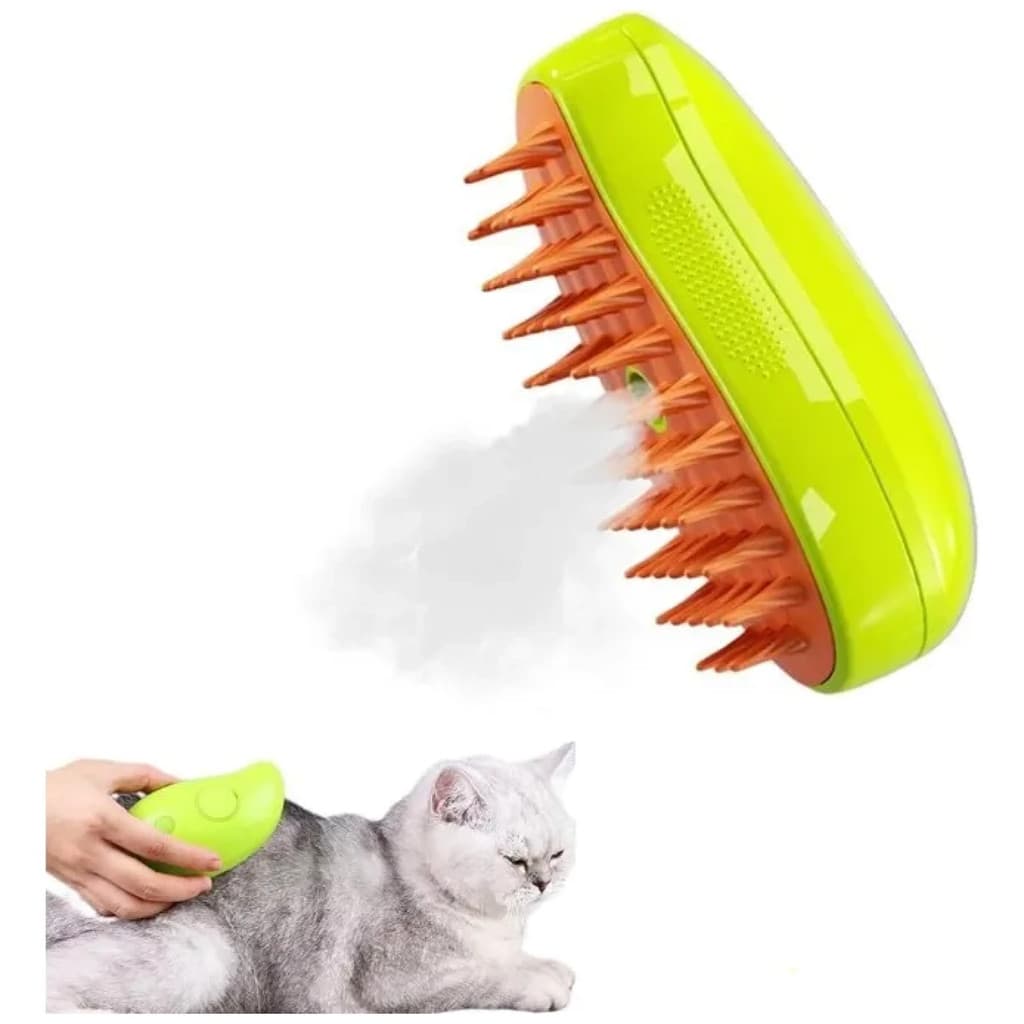 Escova Pet Tira Pelos a Vapor Massageadora para Cães e Gatos