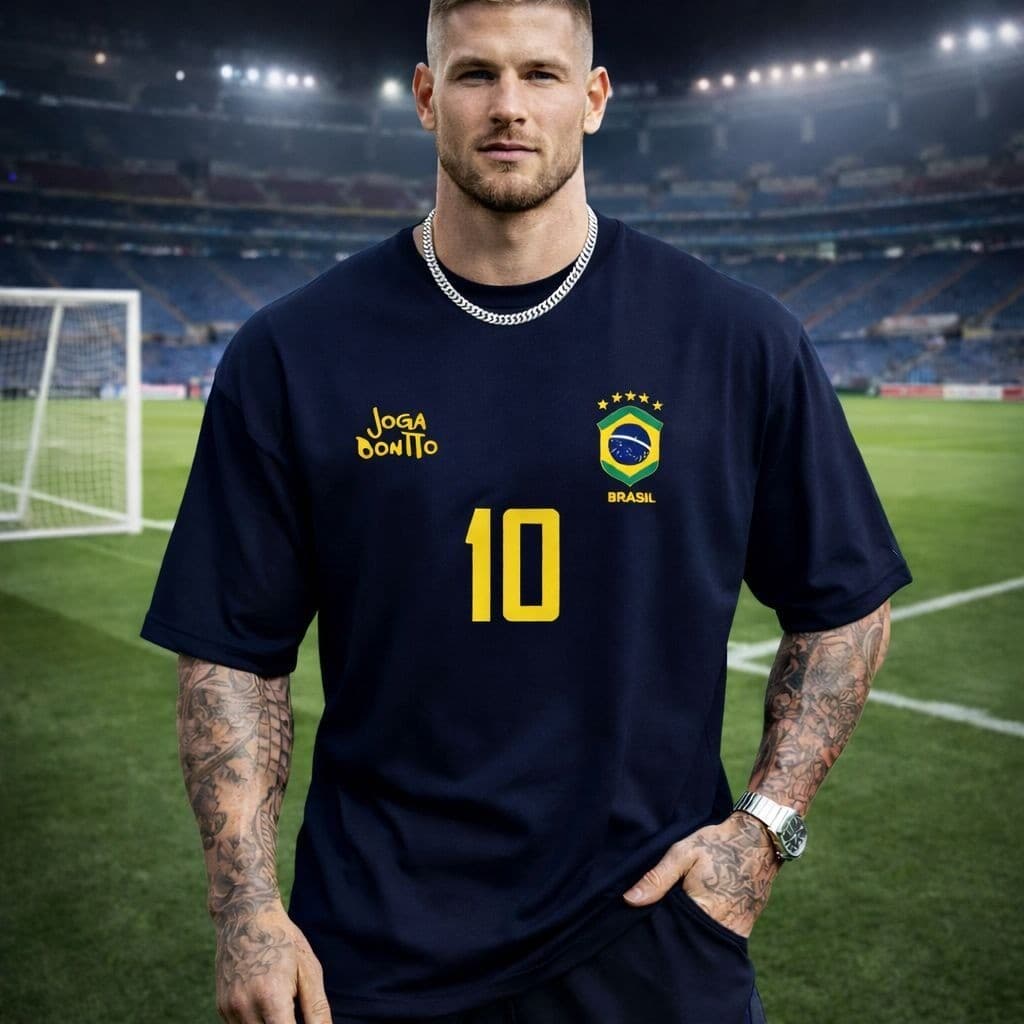 Camiseta Masculina BRASIL CAMISA 10 Joga Bonito  Streetwear Premium