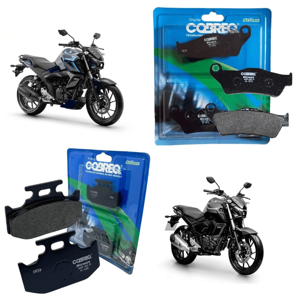 Kit Pastilha De Freio Dianteira + Traseira Yamaha fz15 2023 2024 2025 2026 - Cobreq Original