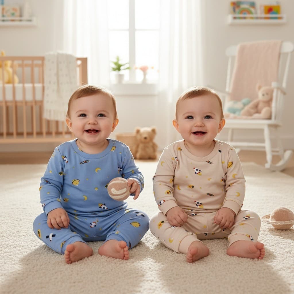 Kit 4 Peças Pijama Bebê Infantil RN Inverno 2 Conjunto Manga Longa Menino Menina Malha Fofo Macio