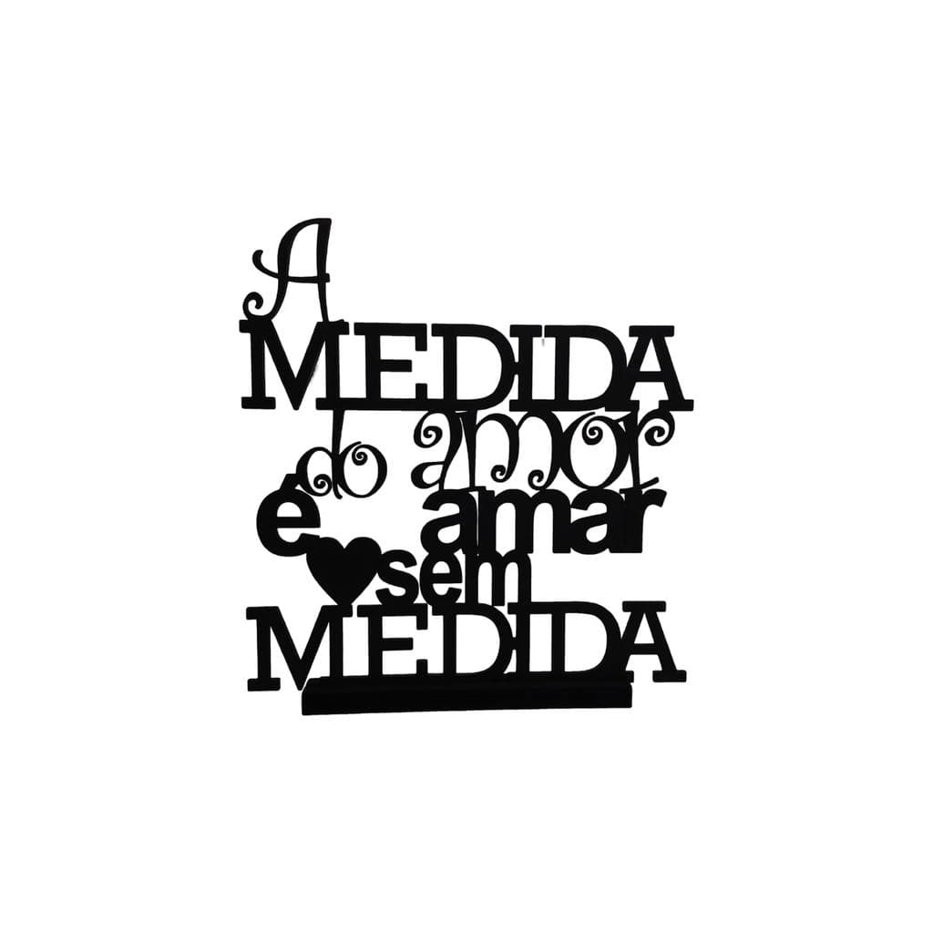 Frase Decorativa A Medida 280x290mm Preto MDF Placa Parede Decoração