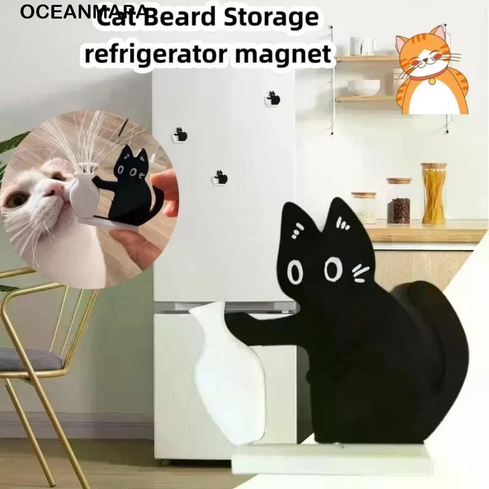 Geladeira De Gato OCEANMAPA , Coletor De Cabelo De Desenho Animado Acrílico , Decoração De Vaso De Novidade