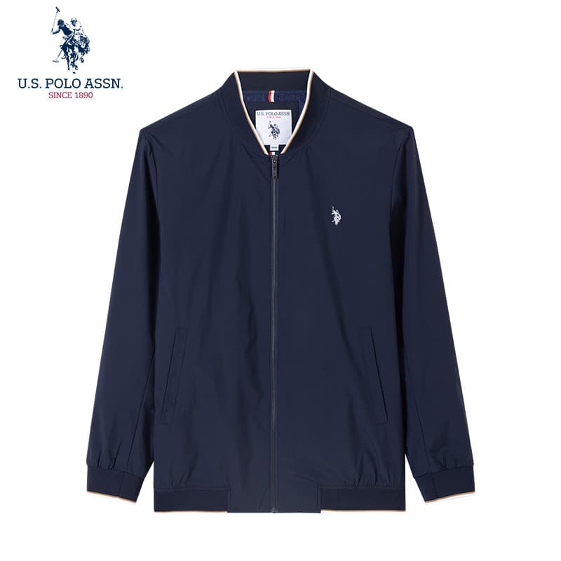 Uspoloassn American Poloassn Association Primavera Outono Jaqueta Masculina com Gola Redonda Jaqueta de Beisebol Top Juv
