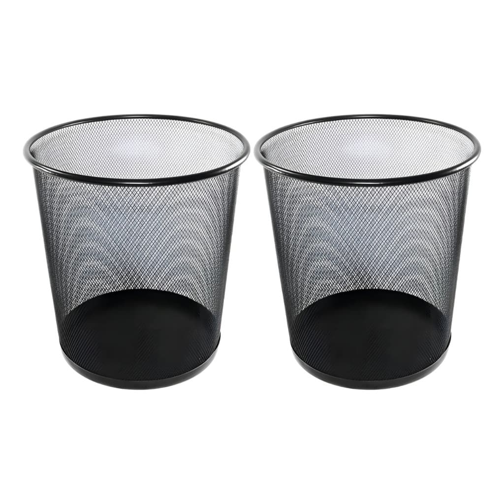 Kit 2 Lixeira Grande 12 Litros Cesto De Lixo Escritório Telada Metal Aramado