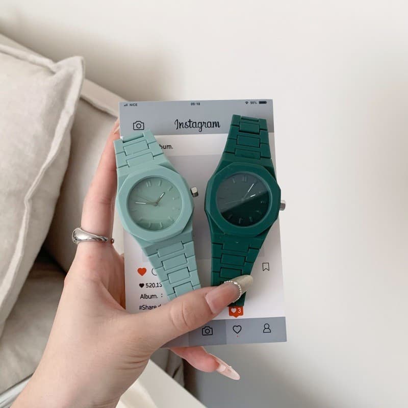 Relógios Minimalistas Dopamina : Design Criativo De Cor Sólida , Relógio De Moda De Quartzo Unissex Estético De Luxo Em