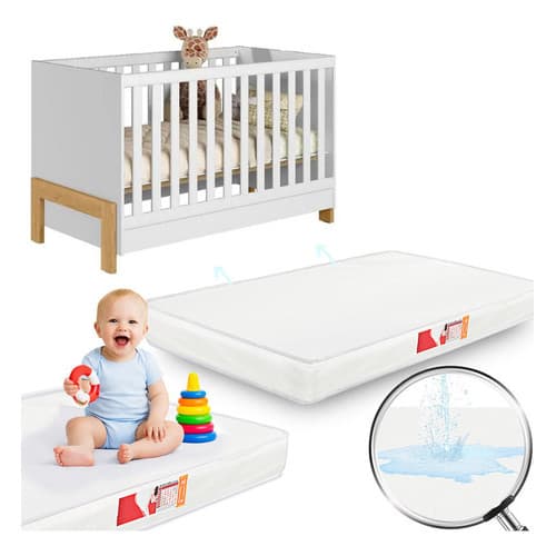 Colchão De Berço Impermeável 130x0,70 D18 Cor Branco - Babyland