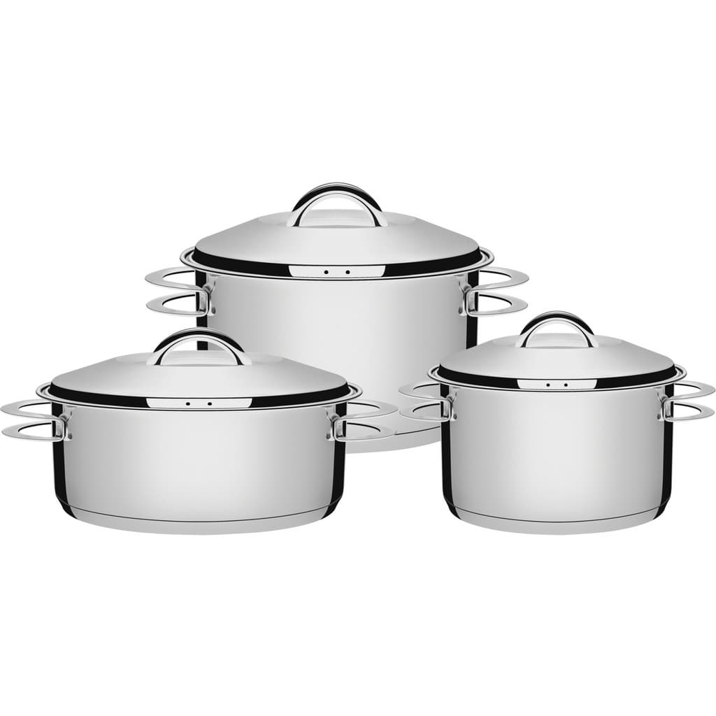 Jogo de Panelas Tramontina Inox Fundo Triplo Solar 3 Pç