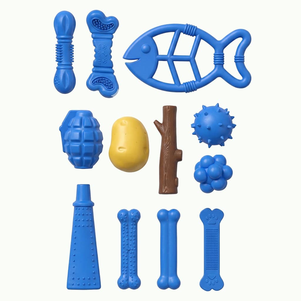 Kit 12 Brinquedos Interativos De Cães Mordedor Anti Estress Porte Pequeno Para Pets - Furacão Pet