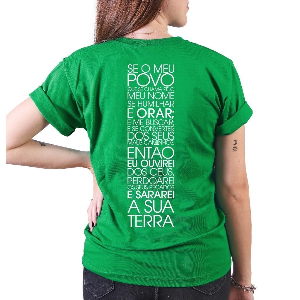 Camiseta Feminina Ore Pelo Brasil Michele Bolsonaro Unissex Verde JsCod Fashion