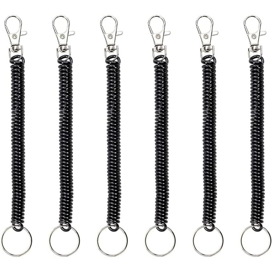 10 Chaveiros Retráteis Com Mola Helicoidal Espiral evita perda Pesca e Moto