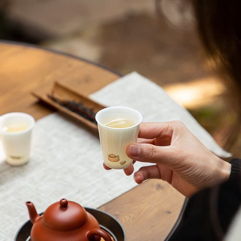 Dehua xícara de chá de porcelana branca pessoal Kung Fu pequena xícara de chá doméstica produtos de xícara de chá Housek