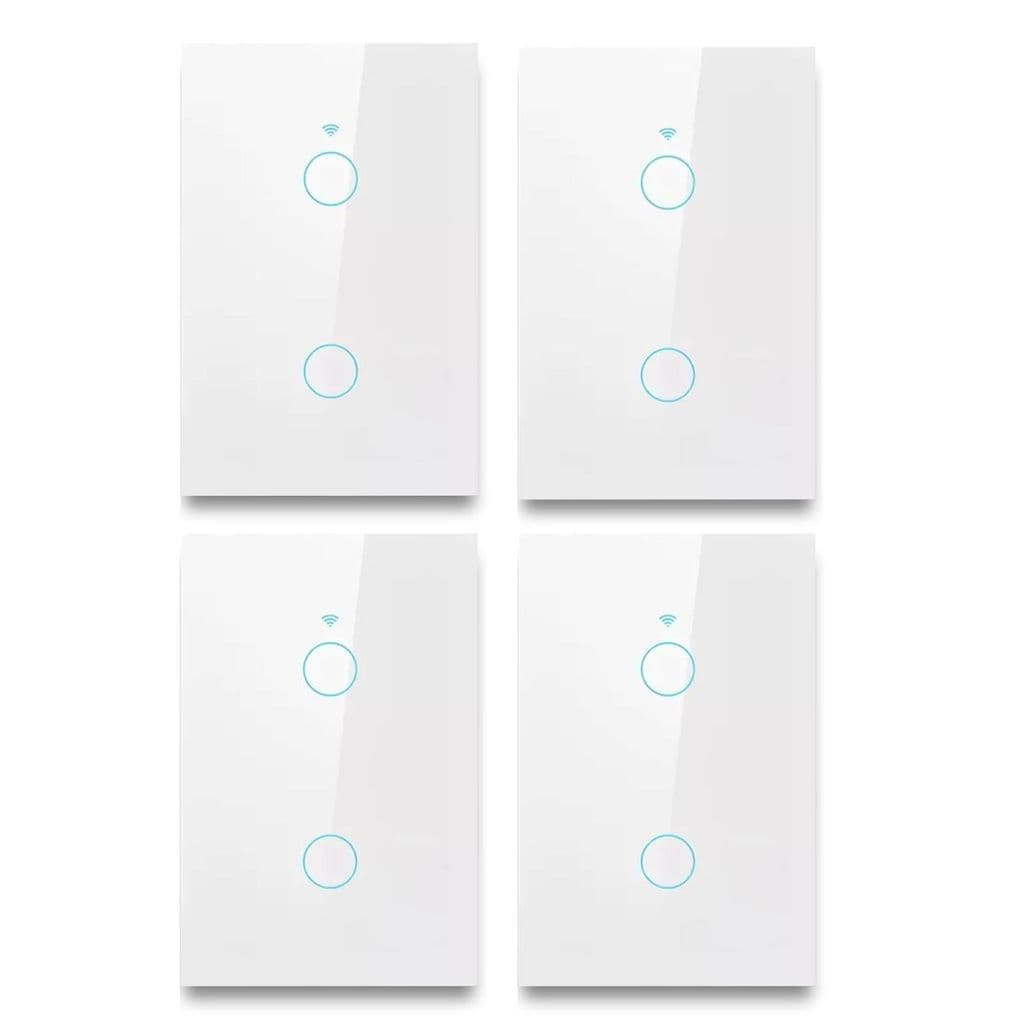 Kit 4 Interruptores Inteligente Smart Wifi Touch 2 Botões 10A Bivolt 4x2 Branco Neo Com Comando Voz Alexa/Google Avant