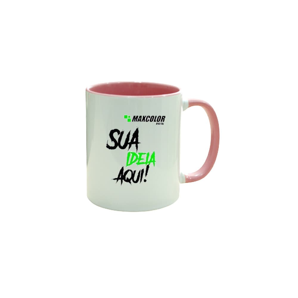 CANECA CERAMICA  ROSA PERSONALIZE 325ML- ALTA QUALIDADE