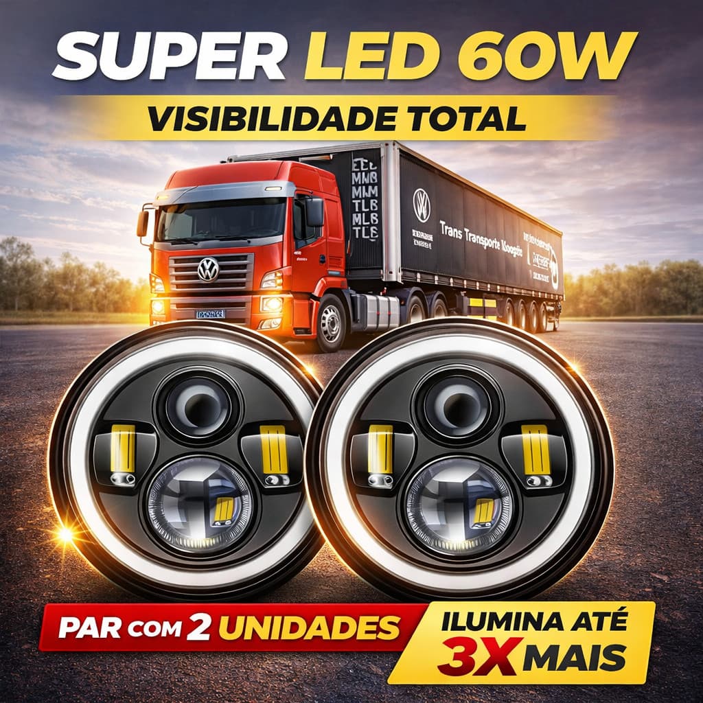 Par Farol Led Constelation Fusca Kombi 7 Polegadas Angel