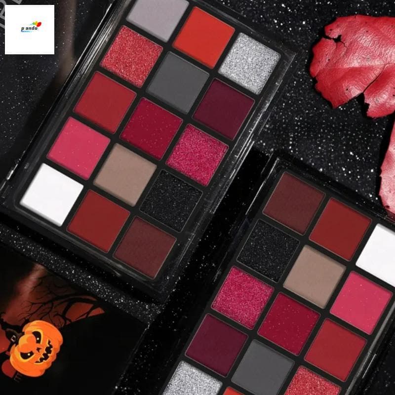Paleta De Sombras De 15 Cores-Maquiagem Vermelha Preta De Alta Saturação