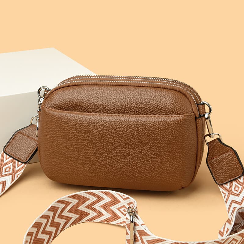 Bolsas femininas de grande capacidade com compartimento Multi-zíper bolsa mensageiro temperamento elegante todos @-