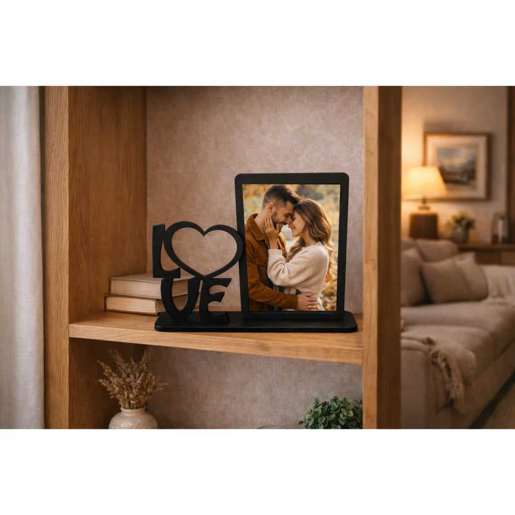Porta Retrato LOve Casal Apaixonado Namorado Enfeite Decorativo Sala Mesa Quarto