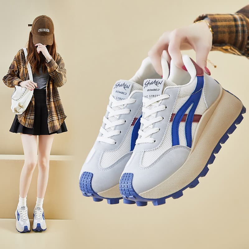Ins versão coreana novo estilo Forrest Gump sapatos femininos 2025 primavera estudante correndo esportes de sola grossa