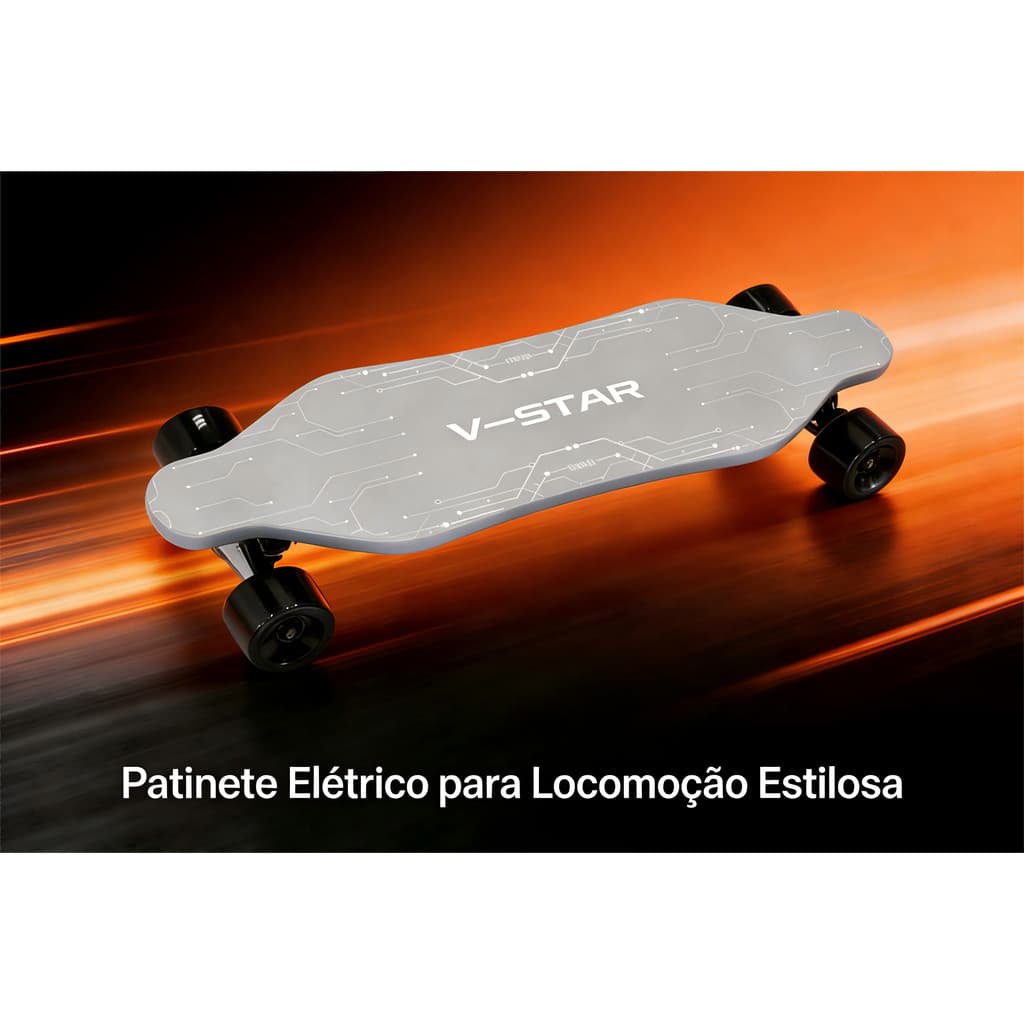 Skate Elétrico Mini 300W 24V Leve Portátil Até 20km/h Autonomia 20km