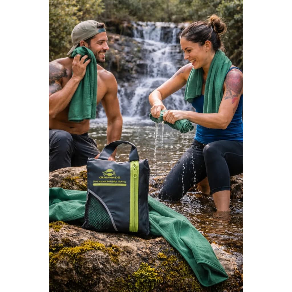 Toalha Microfibra Guepardo Secagem Rápida Camping 120x60cm
