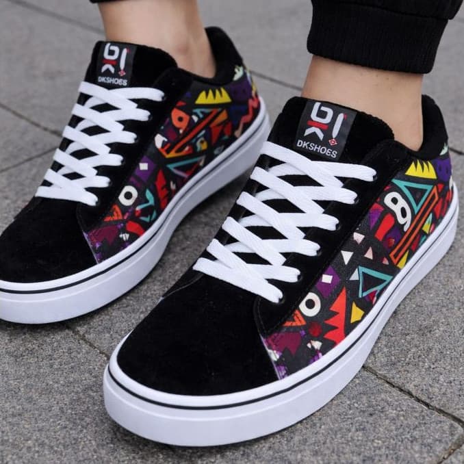 Tênis Casual Masculino Estampado Colorido Confortável Dia a Dia