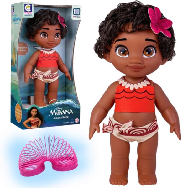 Boneca Moana Bebê Princesa Disney Cotiplás + Mola Maluca