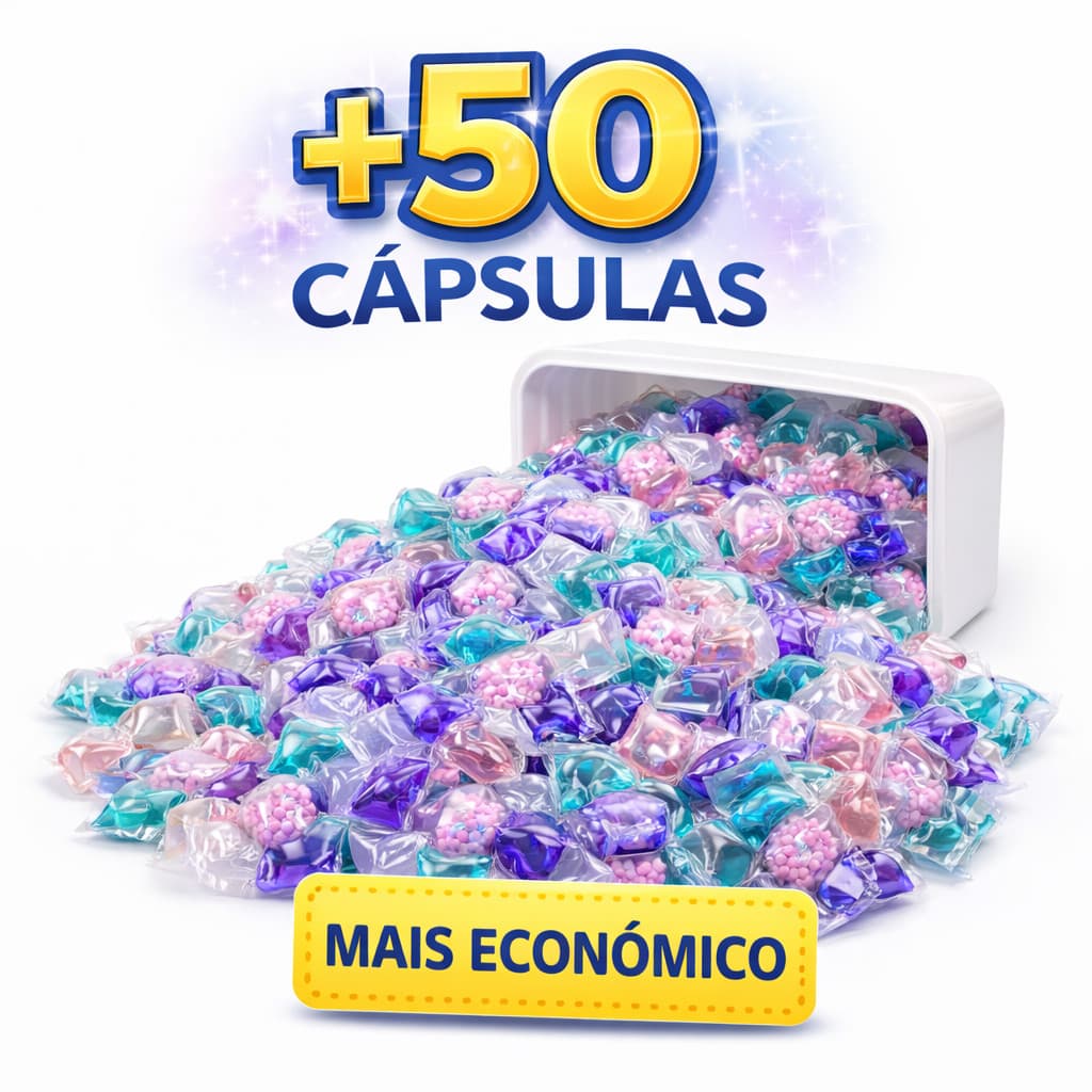 Sabão Cápsulas Lava Roupas 5em1 50un Caixa Tira Manchas FUSHANG